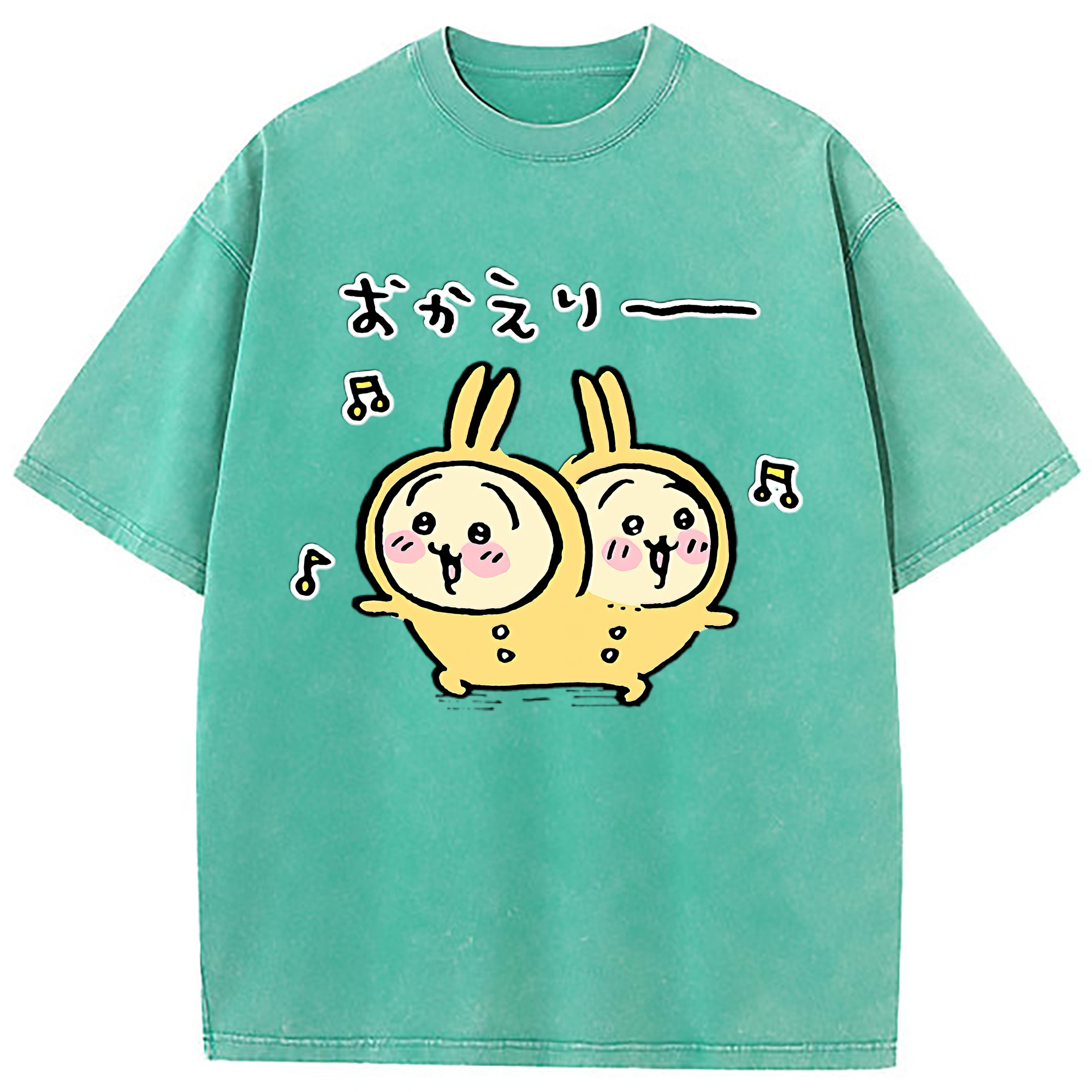 （画像用） ちいかわ うさぎ Chii-kawa usagi 綿100% ヴィンテージ風 半袖Tシャツ（フロントプリント）
